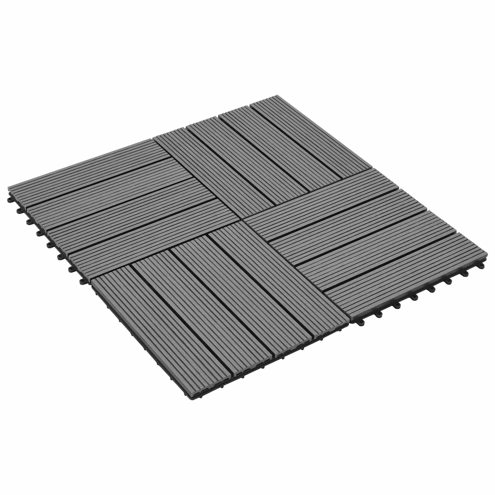 Terras Tegel 22 pcs Grijs 30 x 30 cm WPC – afbeelding 1