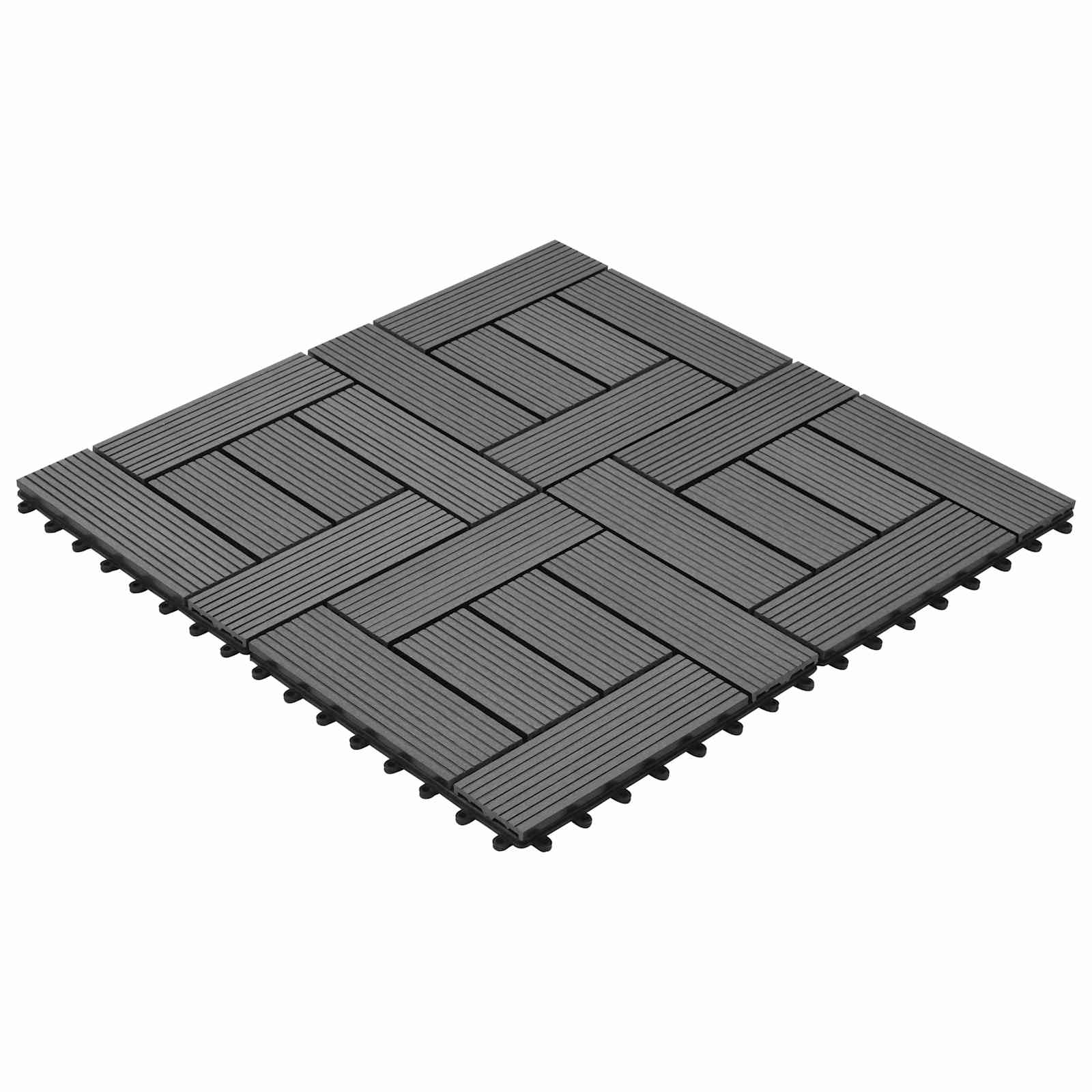 Terras Tegel 22 pcs Grijs 30 x 30 cm WPC