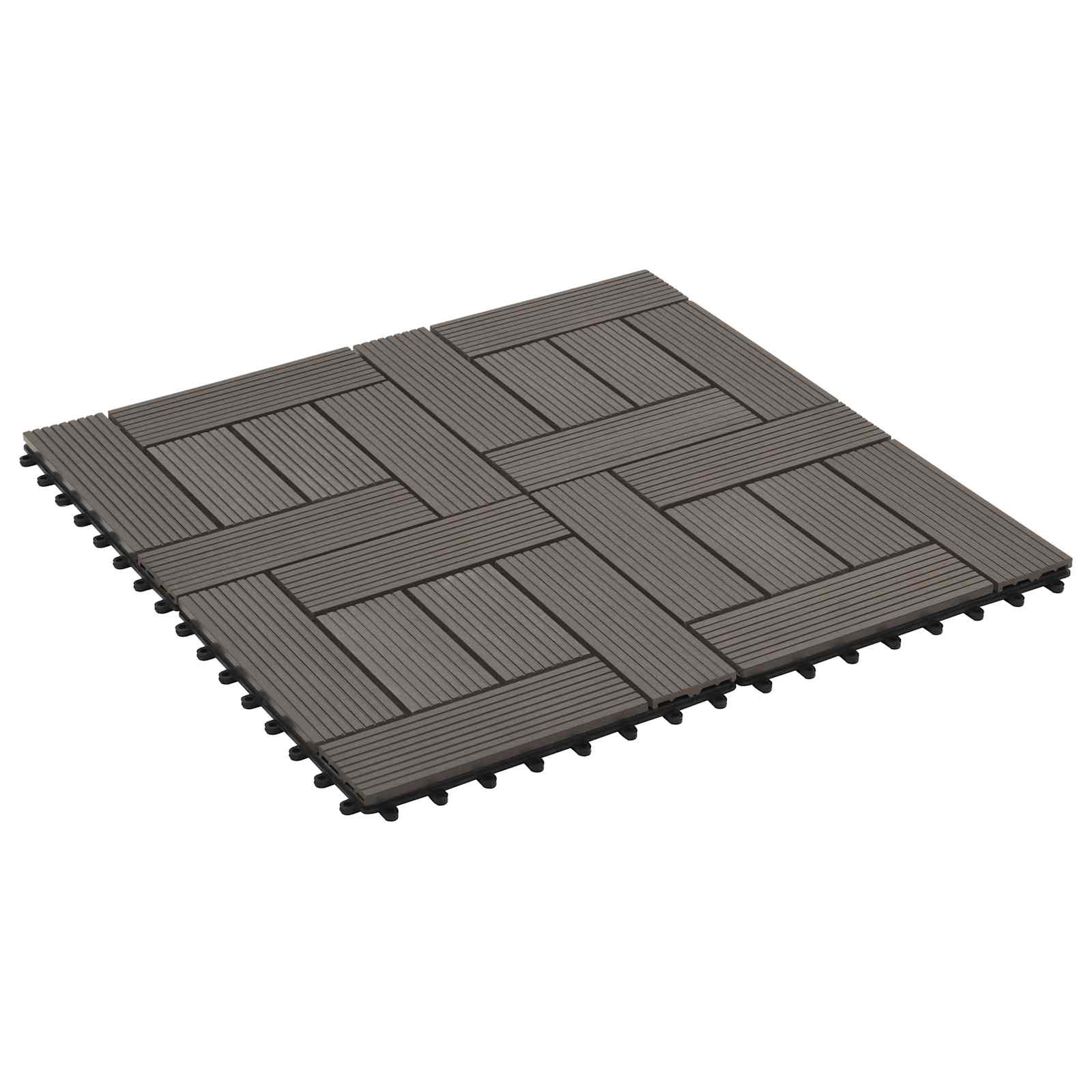Terras Tegel 22 pcs Donkerbruin 30 x 30 cm WPC