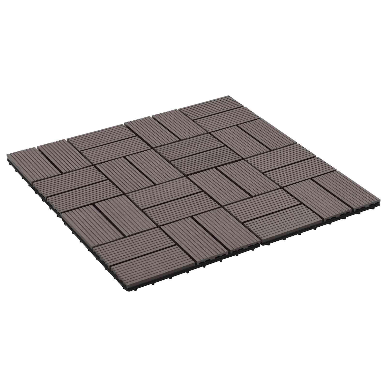 Terras Tegel 22 pcs Donkerbruin 30 x 30 cm WPC – afbeelding 1