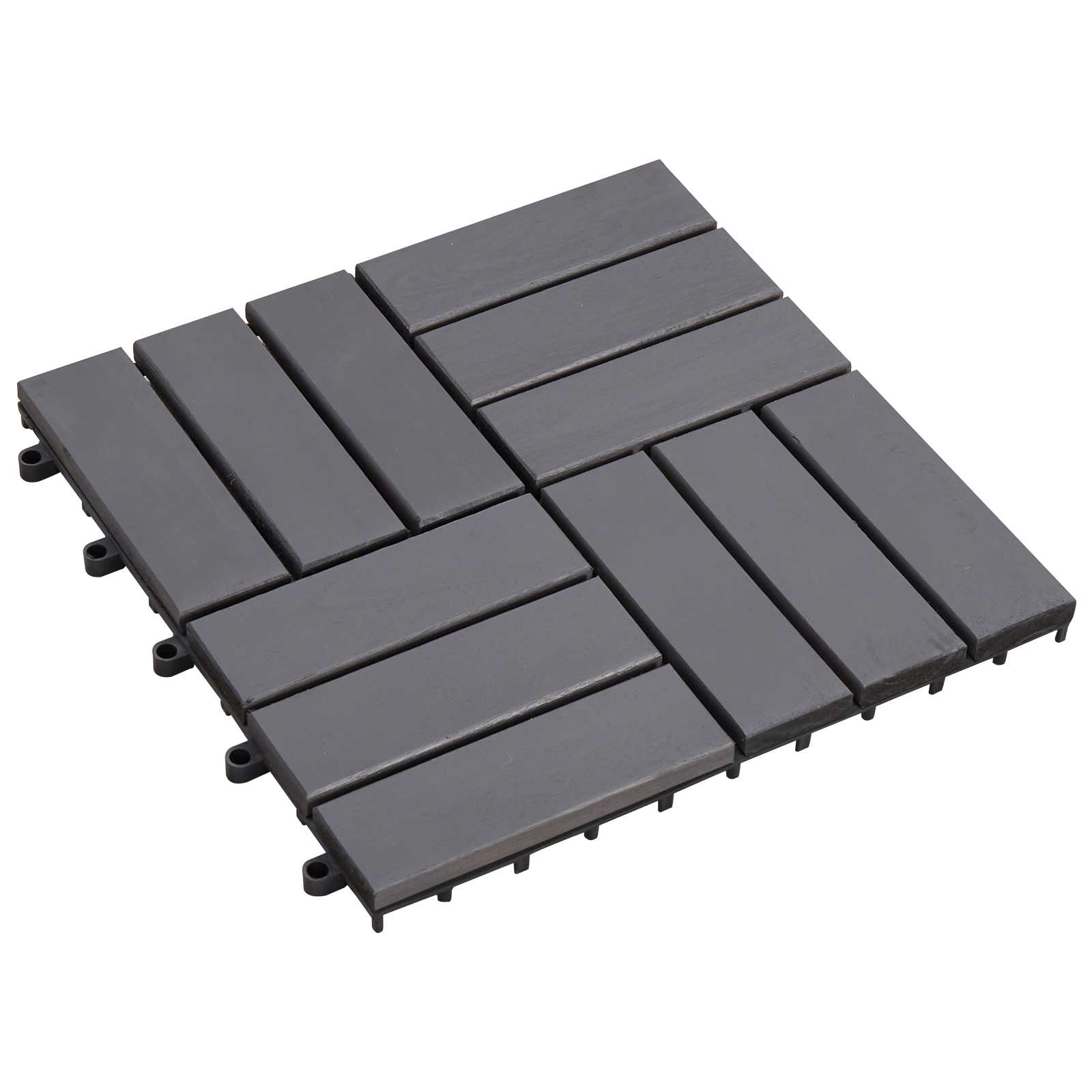 Terras Tegel 20 pcs Grijs 30 x 30 cm Acacia Hardhout – afbeelding 1