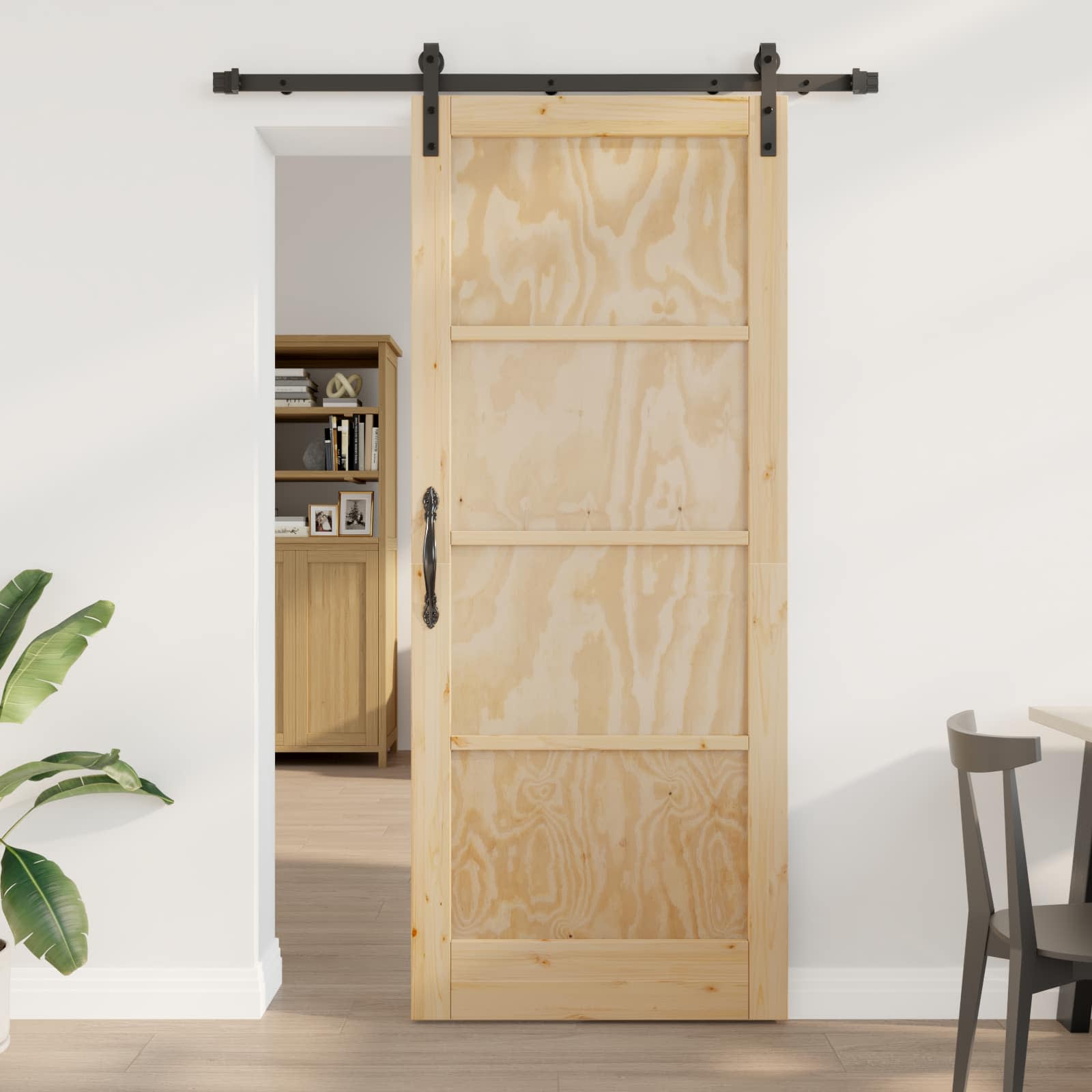 Schuifdeur Naturel 86 x 211 cm Massief grenenhout