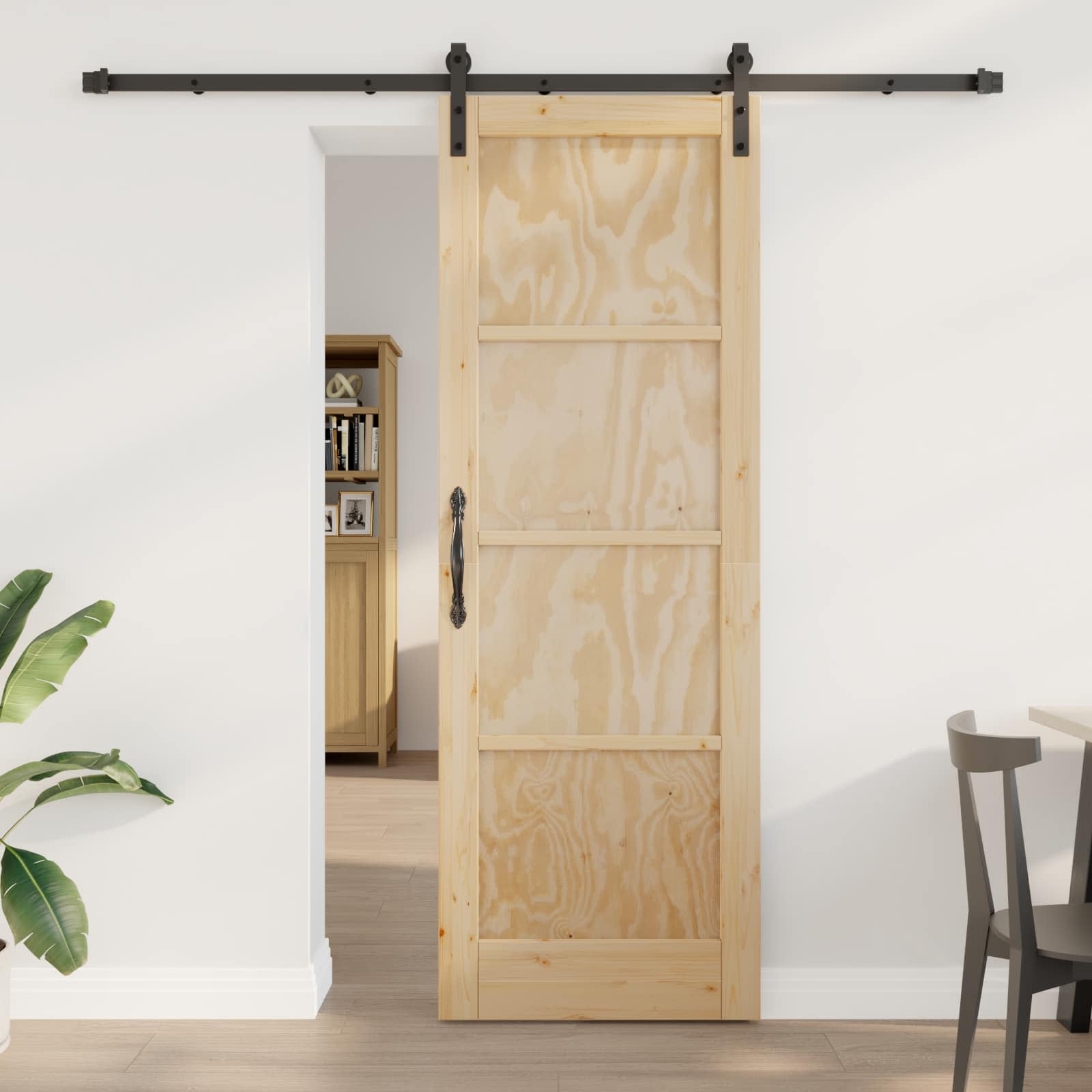 Schuifdeur Naturel 73,5 x 211 cm Massief grenenhout