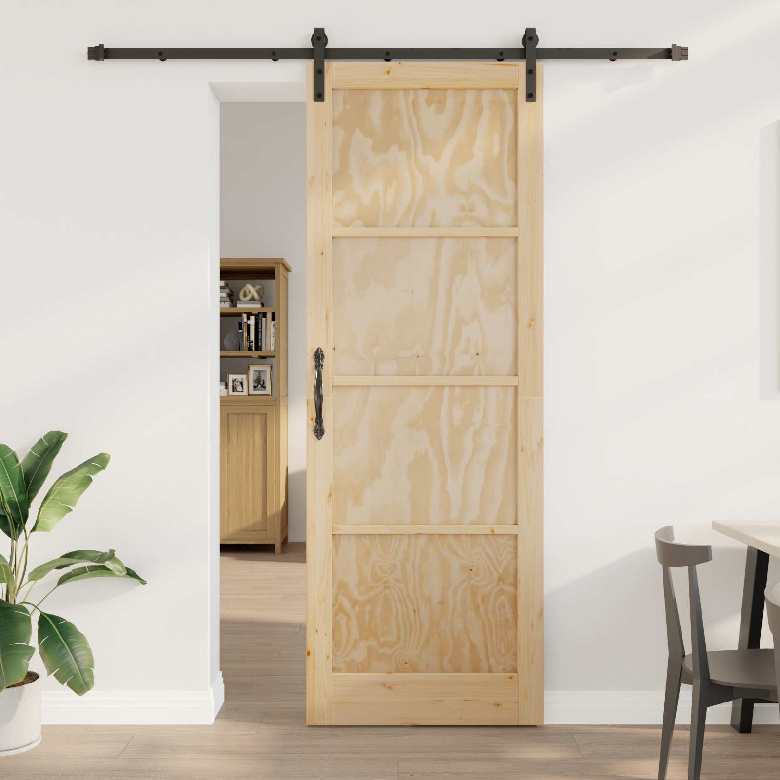 Schuifdeur Naturel 83 x 232 cm Massief grenenhout