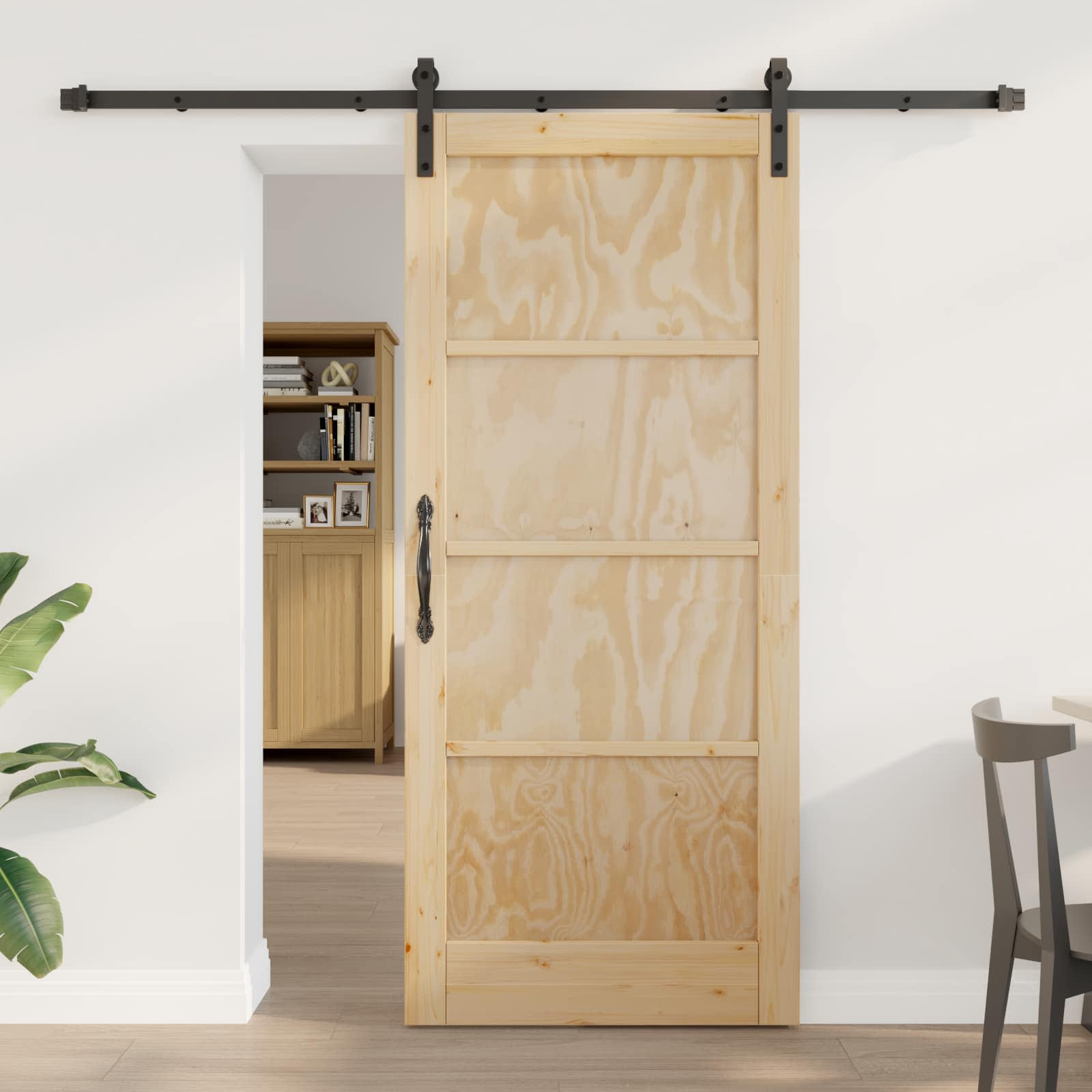 Schuifdeur Naturel 86 x 198,5 cm Massief grenenhout
