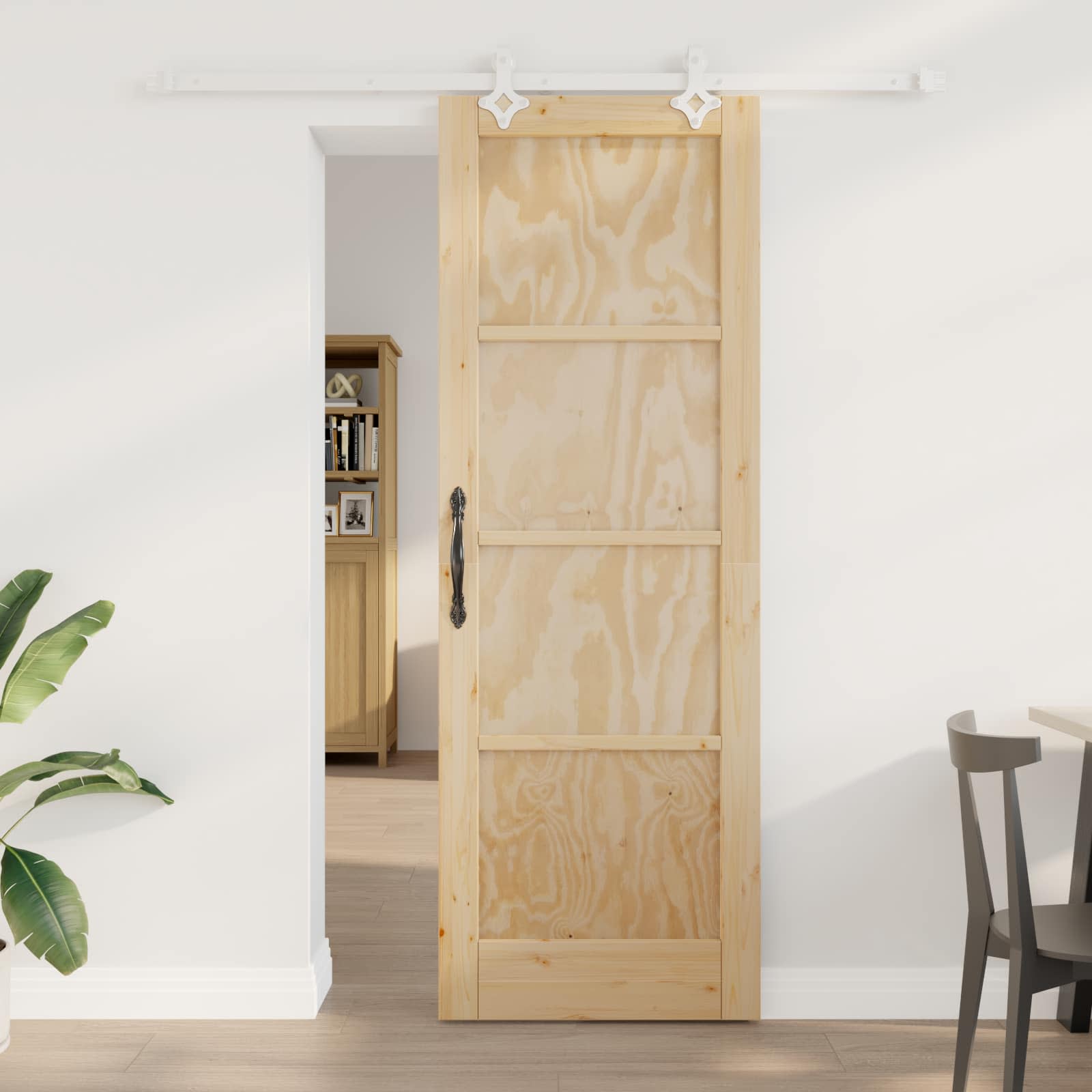 Schuifdeur Natuurlijk en Wit 73,5 x 211 cm Massief grenenhout