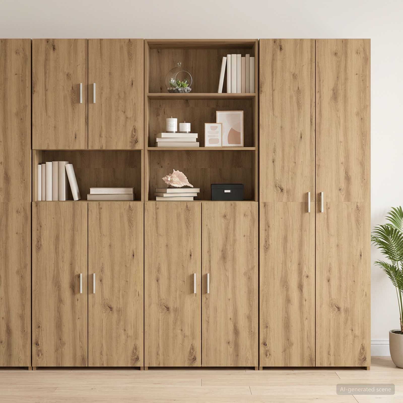 Hoge kast Artisanaal eiken 70 x 42,5 x 185 cm Bewerkt hout