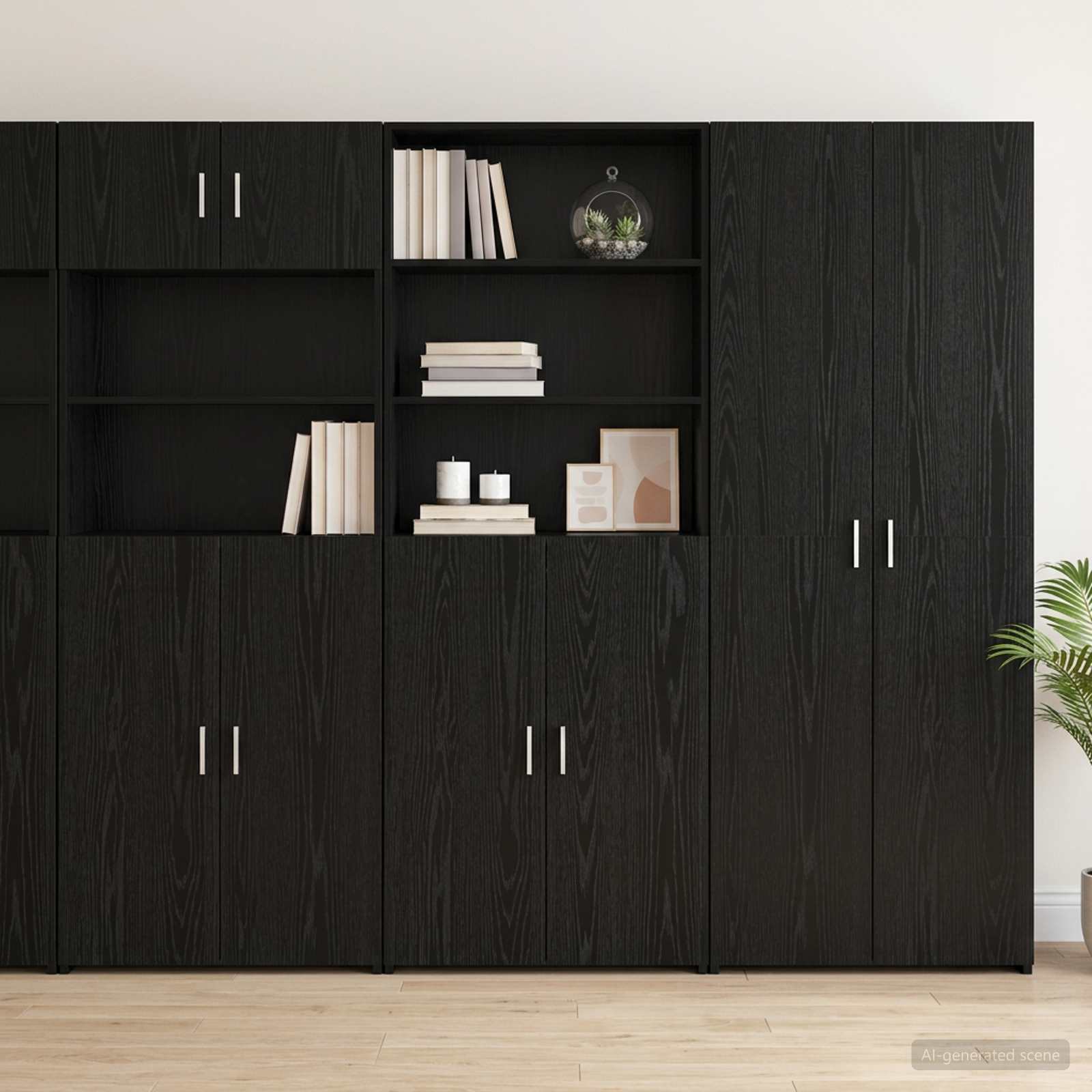 Hoge kast Zwart eiken 70 x 42,5 x 185 cm Bewerkt hout