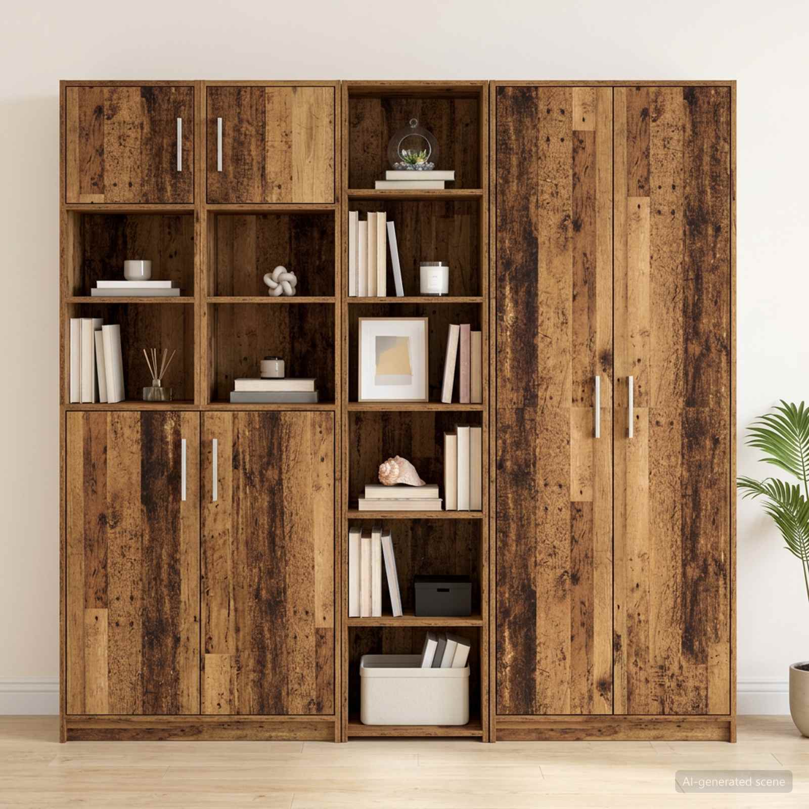 Dressoir Oud hout 40 x 41 x 185 cm Bewerkt hout