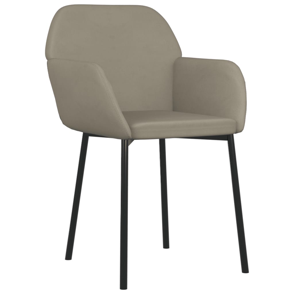 Eetkamerstoelen 2 st fluweel lichtgrijs – afbeelding 3