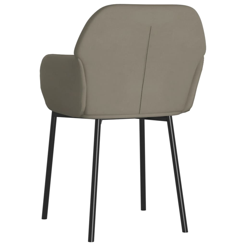 Eetkamerstoelen 2 st fluweel lichtgrijs – afbeelding 4