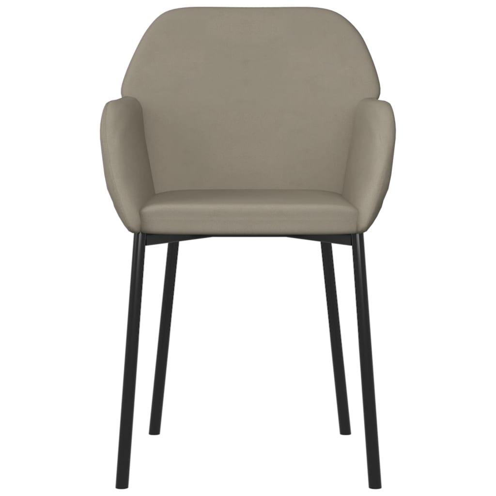 Eetkamerstoelen 2 st fluweel lichtgrijs – afbeelding 5