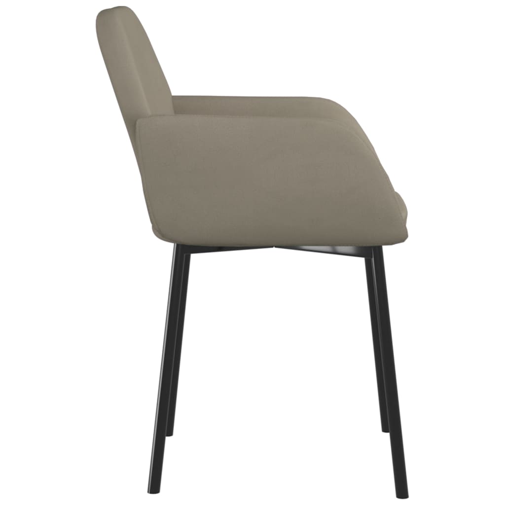Eetkamerstoelen 2 st fluweel lichtgrijs – afbeelding 6