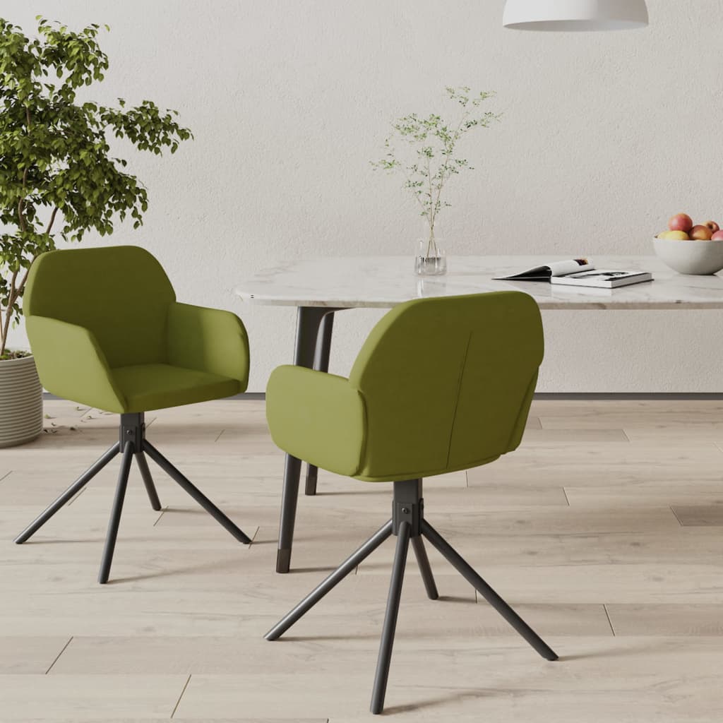 Eetkamerstoelen draaibaar 2 st fluweel lichtgroen
