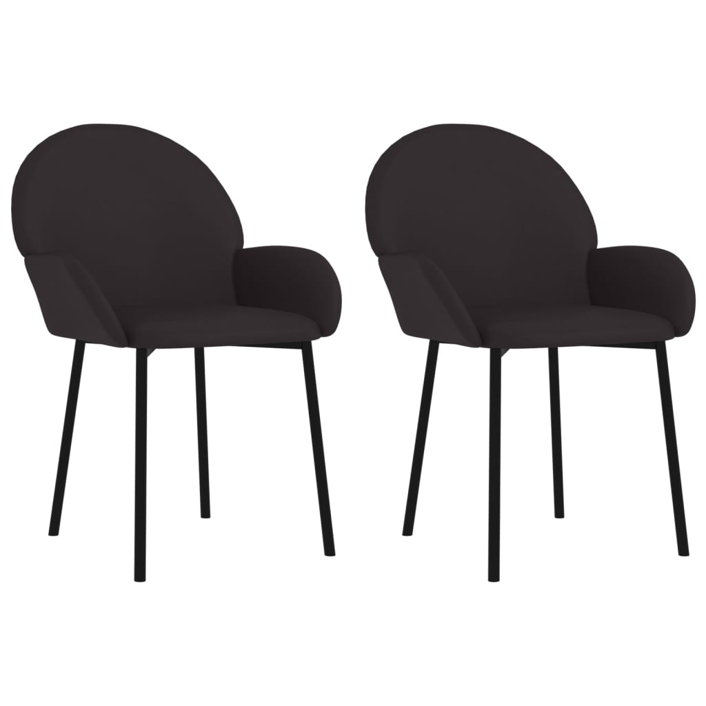 Eetkamerstoelen 2 st kunstleer zwart – afbeelding 2