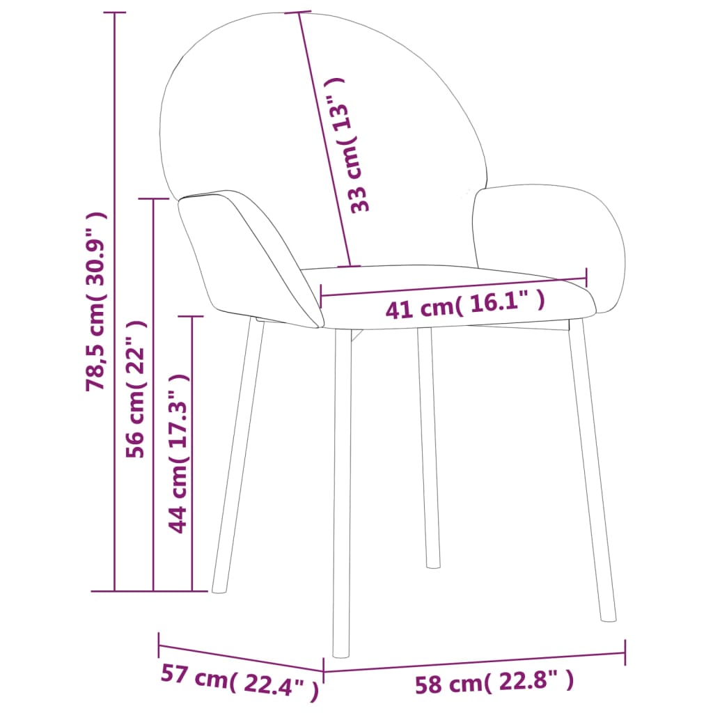 Eetkamerstoelen 2 st kunstleer zwart – afbeelding 9