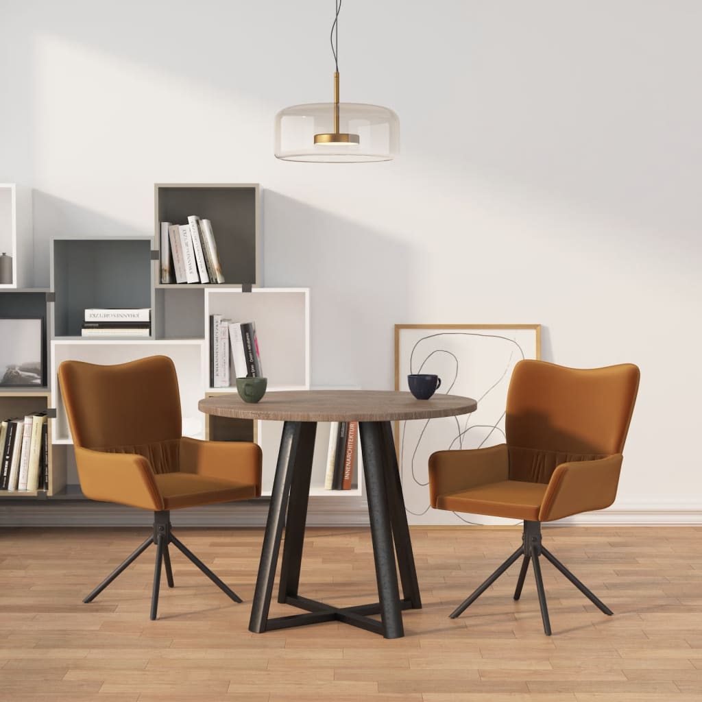 Eetkamerstoelen draaibaar 2 st fluweel bruin