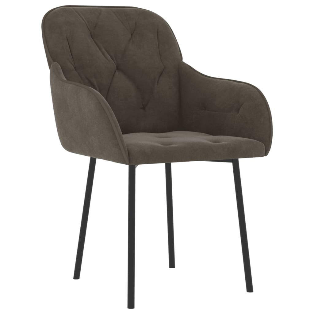 Eetkamerstoelen 2 st fluweel donkergrijs – afbeelding 3