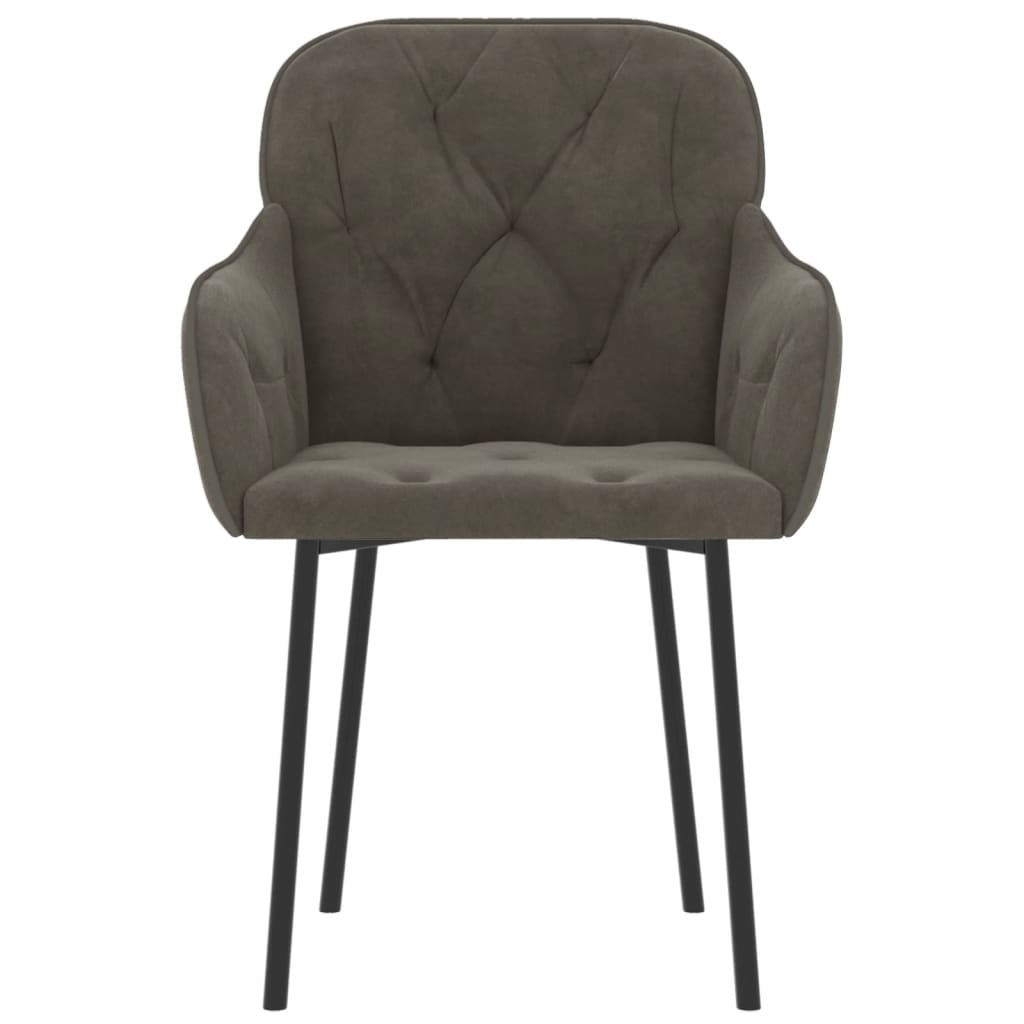 Eetkamerstoelen 2 st fluweel donkergrijs – afbeelding 4