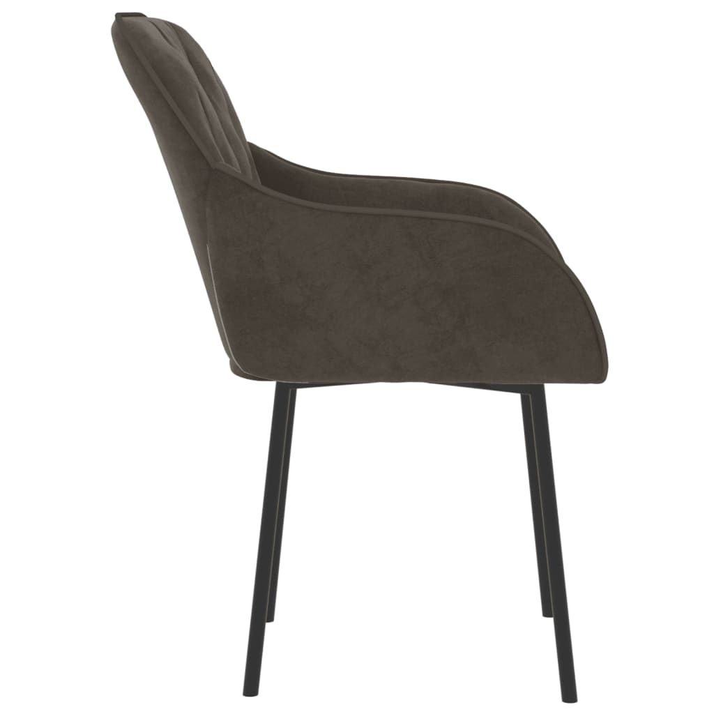 Eetkamerstoelen 2 st fluweel donkergrijs – afbeelding 5