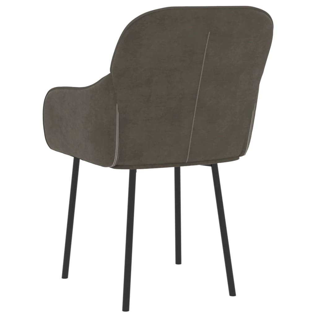 Eetkamerstoelen 2 st fluweel donkergrijs – afbeelding 6