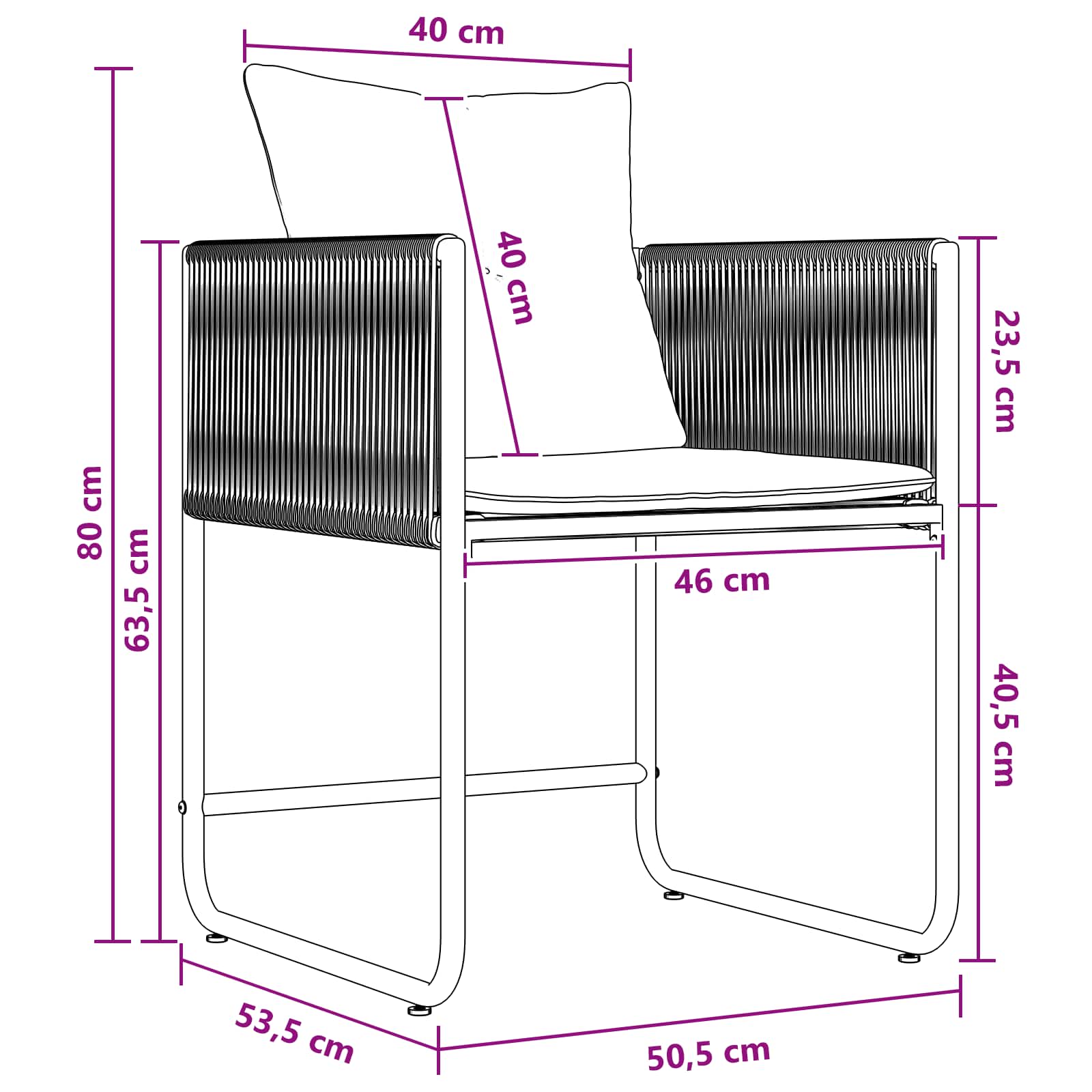Tuin eettafelset 9 pcs Zwart en Anthraciet 200 x 80 x 73 cm – afbeelding 10