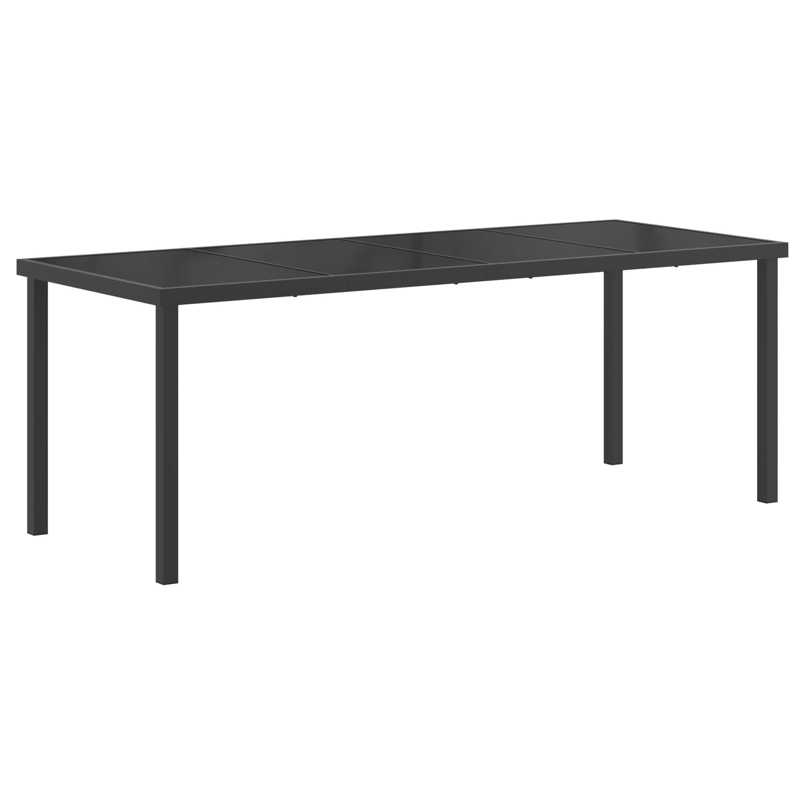Tuin eettafelset 9 pcs Zwart en Anthraciet 200 x 80 x 73 cm – afbeelding 5