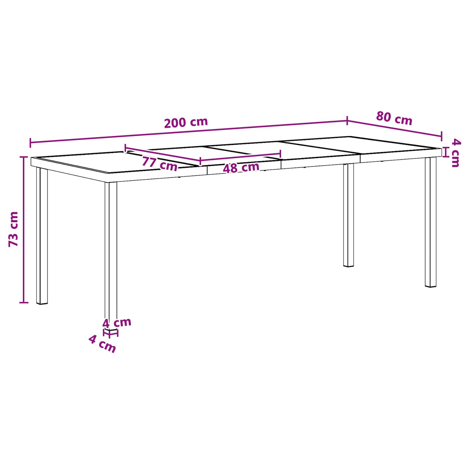 Tuin eettafelset 9 pcs Zwart en Anthraciet 200 x 80 x 73 cm – afbeelding 9
