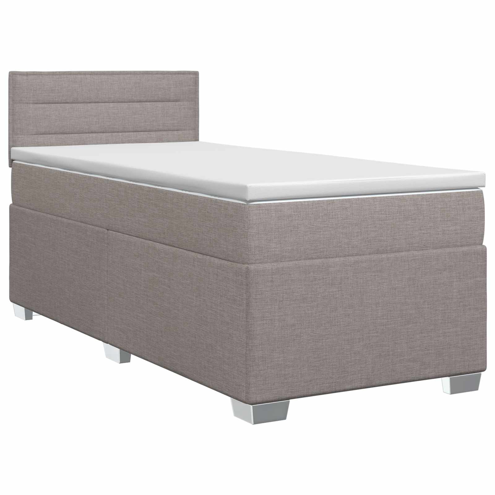 Boxspringbed met matras met hoofdeinde Taupe 90 x 190 cm Stof – afbeelding 2