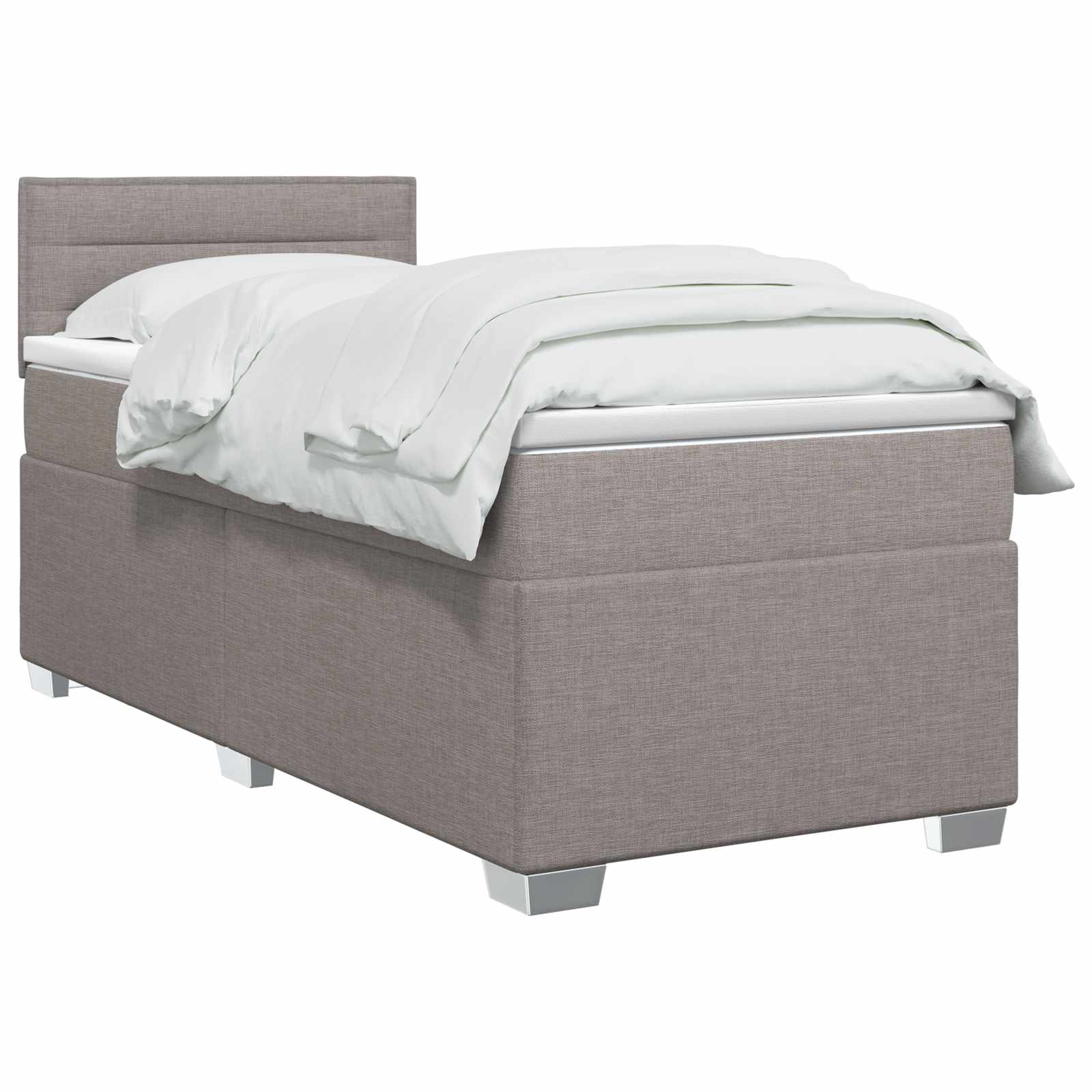 Boxspringbed met matras met hoofdeinde Taupe 90 x 190 cm Stof – afbeelding 3