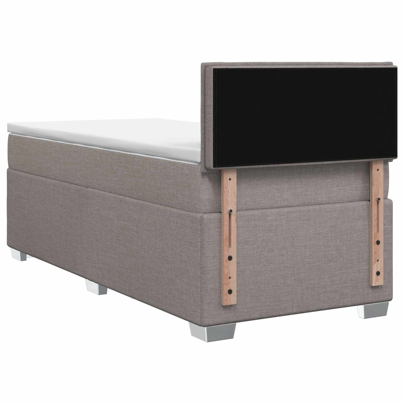 Boxspringbed met matras met hoofdeinde Taupe 90 x 190 cm Stof – afbeelding 8
