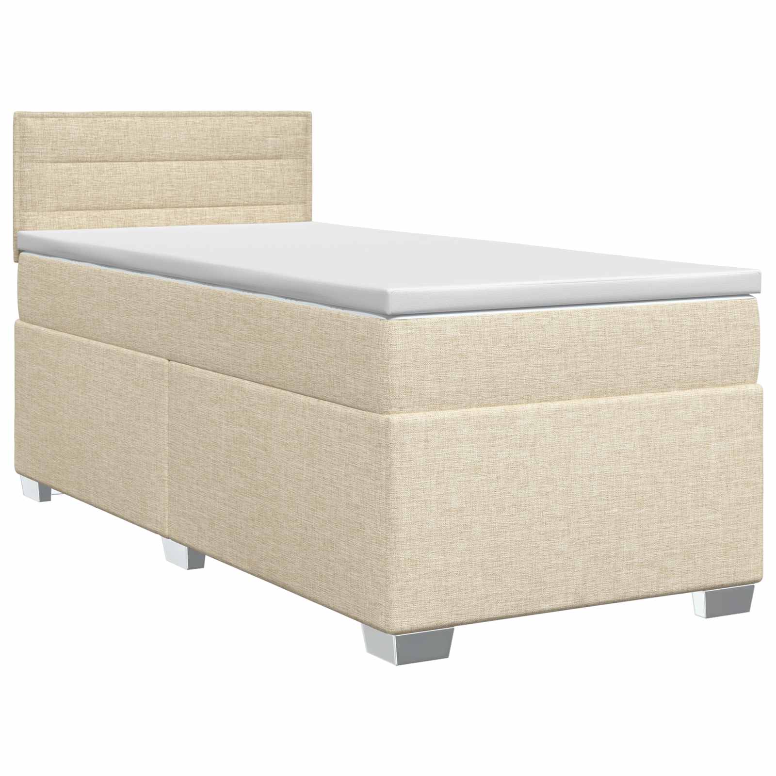 Boxspringbed met matras Crèmekleurig 90 x 190 cm Stof – afbeelding 2