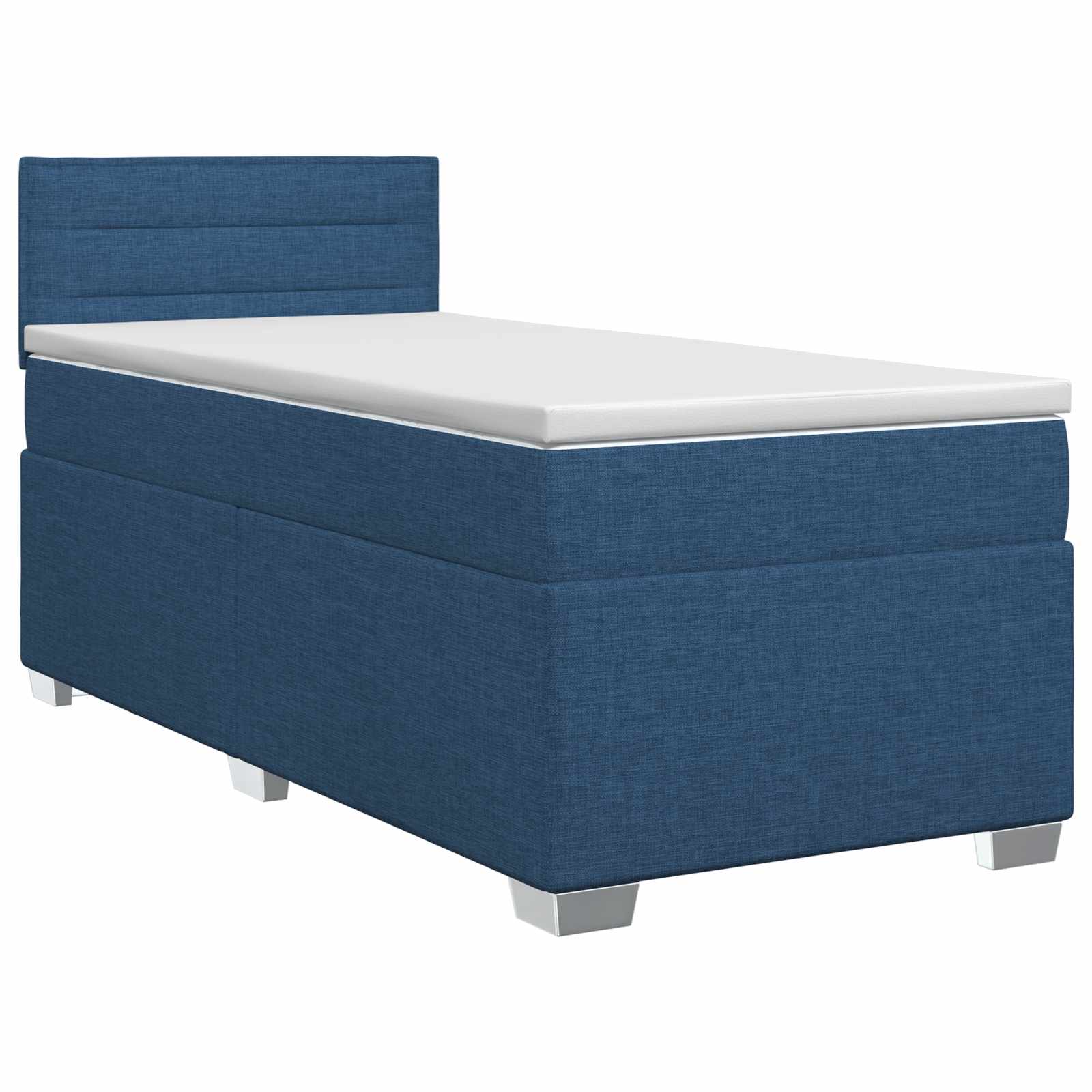 Boxspringbed met matras met hoofdeinde Blauw 90 x 190 cm Stof – afbeelding 2
