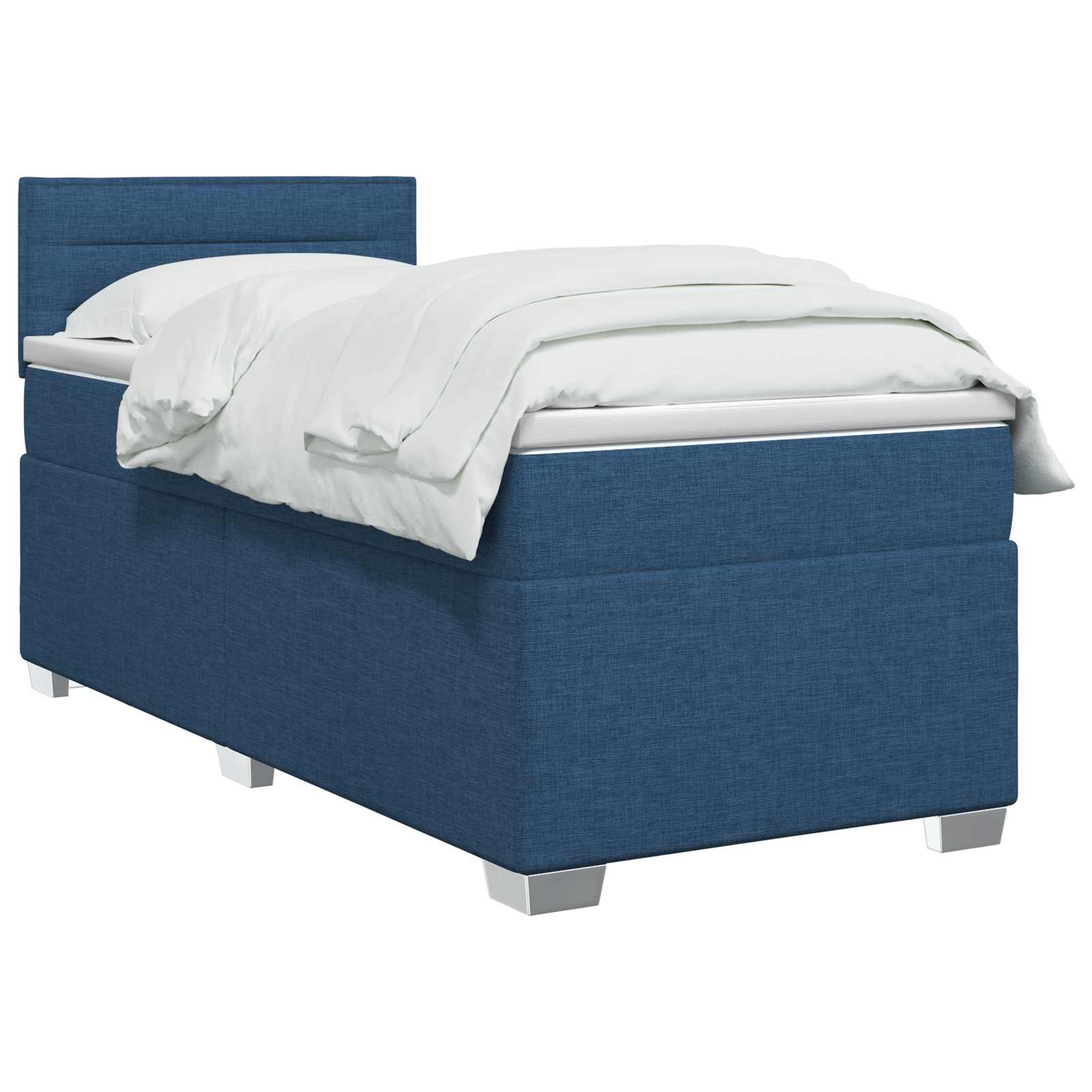 Boxspringbed met matras met hoofdeinde Blauw 90 x 200 cm Stof – afbeelding 3