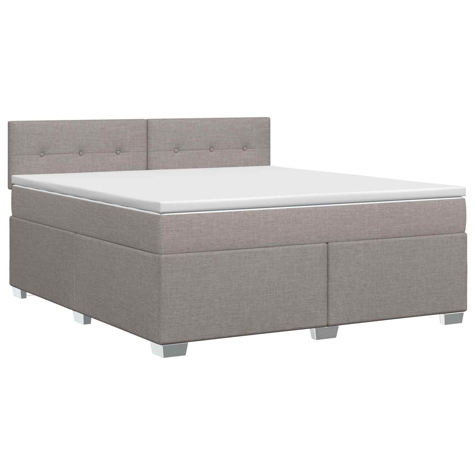Boxspringbed met matras met hoofdeinde Taupe 160 x 200 cm Stof – afbeelding 1