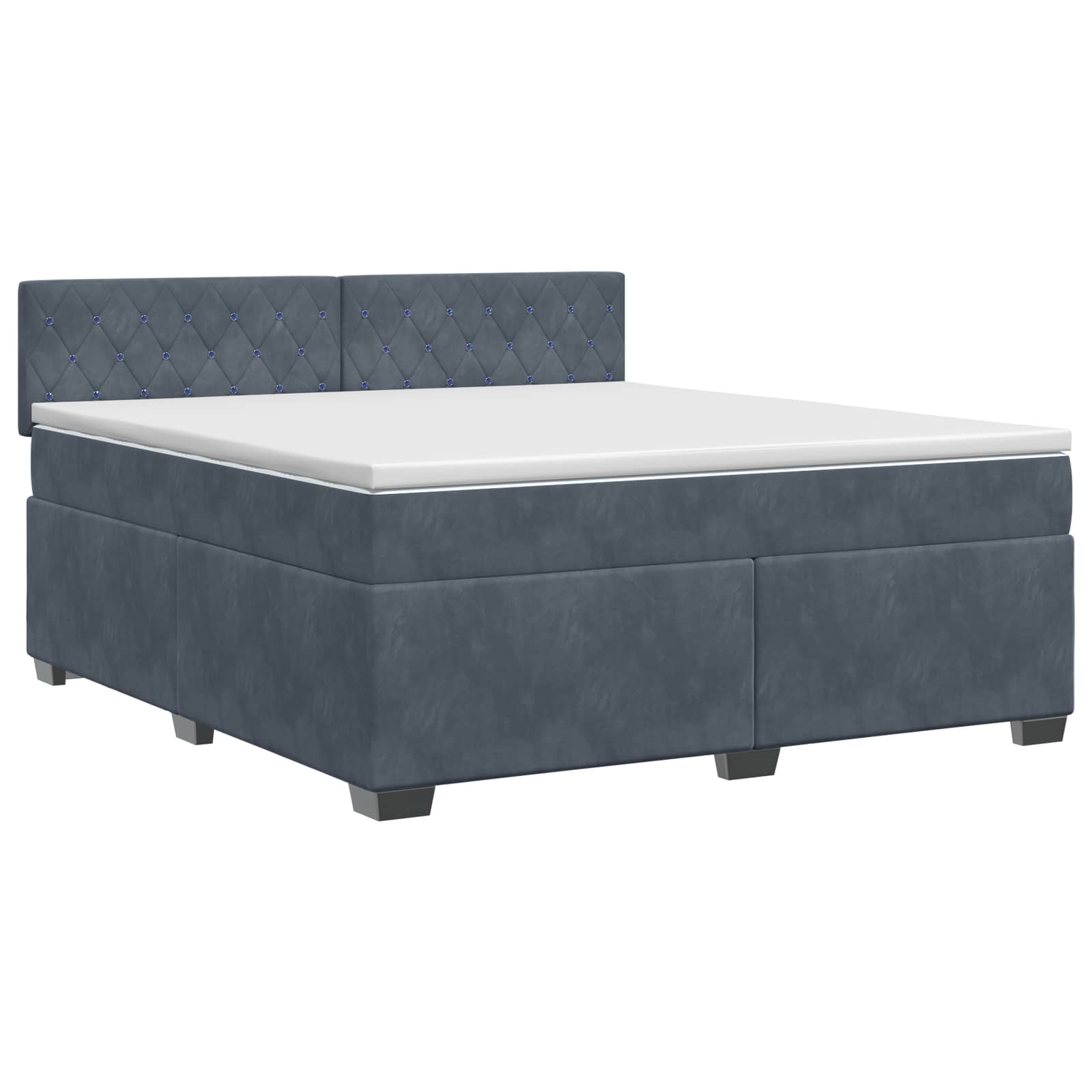 Boxspringbed met matras Donkergrijs 140 x 190 cm Fluweel – afbeelding 2