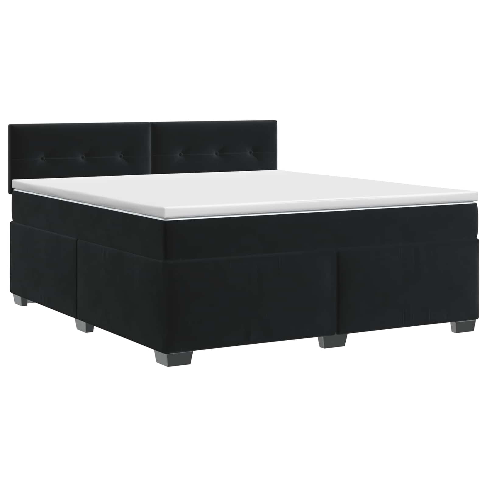 Boxspringbed met matras Zwart 160 x 200 cm Fluweel – afbeelding 2