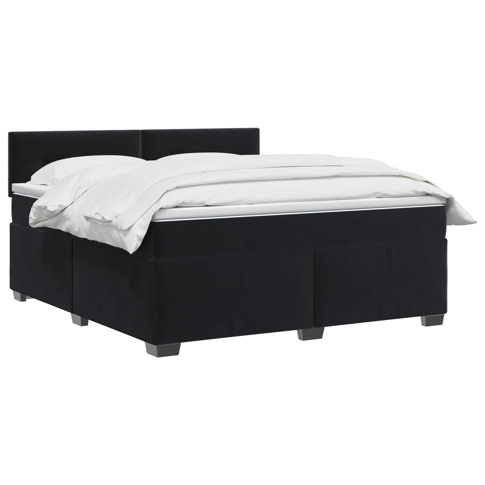 Boxspringbed met matras Zwart 160 x 200 cm Fluweel – afbeelding 3
