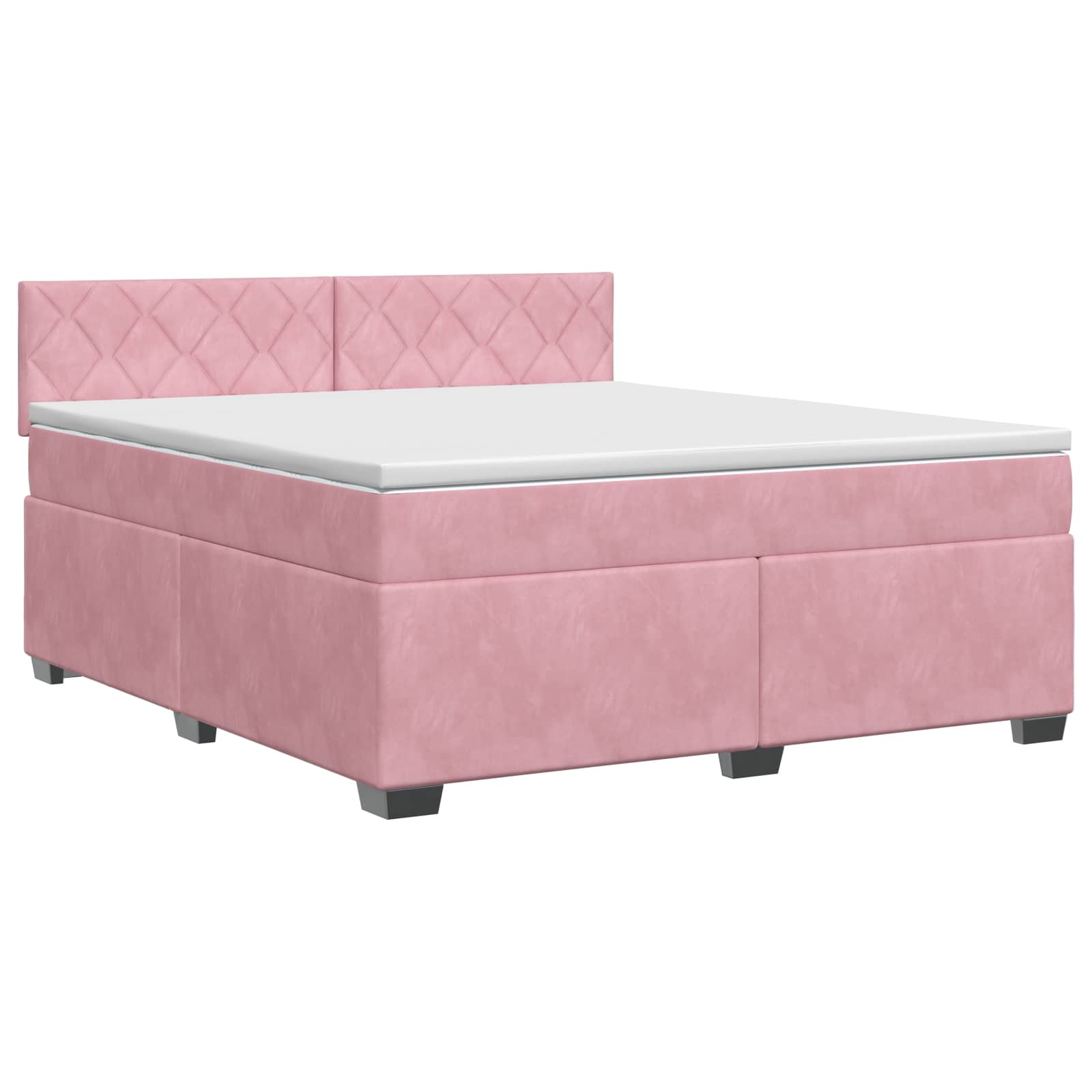 Boxspringbed met matras Roze 160 x 200 cm Fluweel – afbeelding 2
