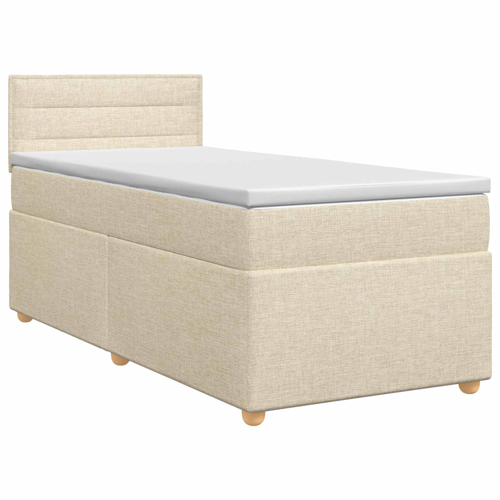 Boxspringbed met matras Crèmekleurig 90 x 200 cm Stof – afbeelding 2