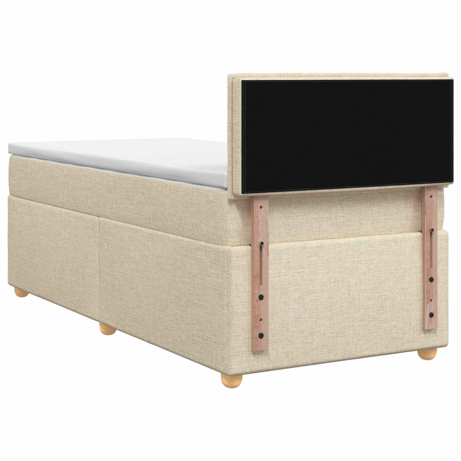 Boxspringbed met matras Crèmekleurig 90 x 200 cm Stof – afbeelding 8