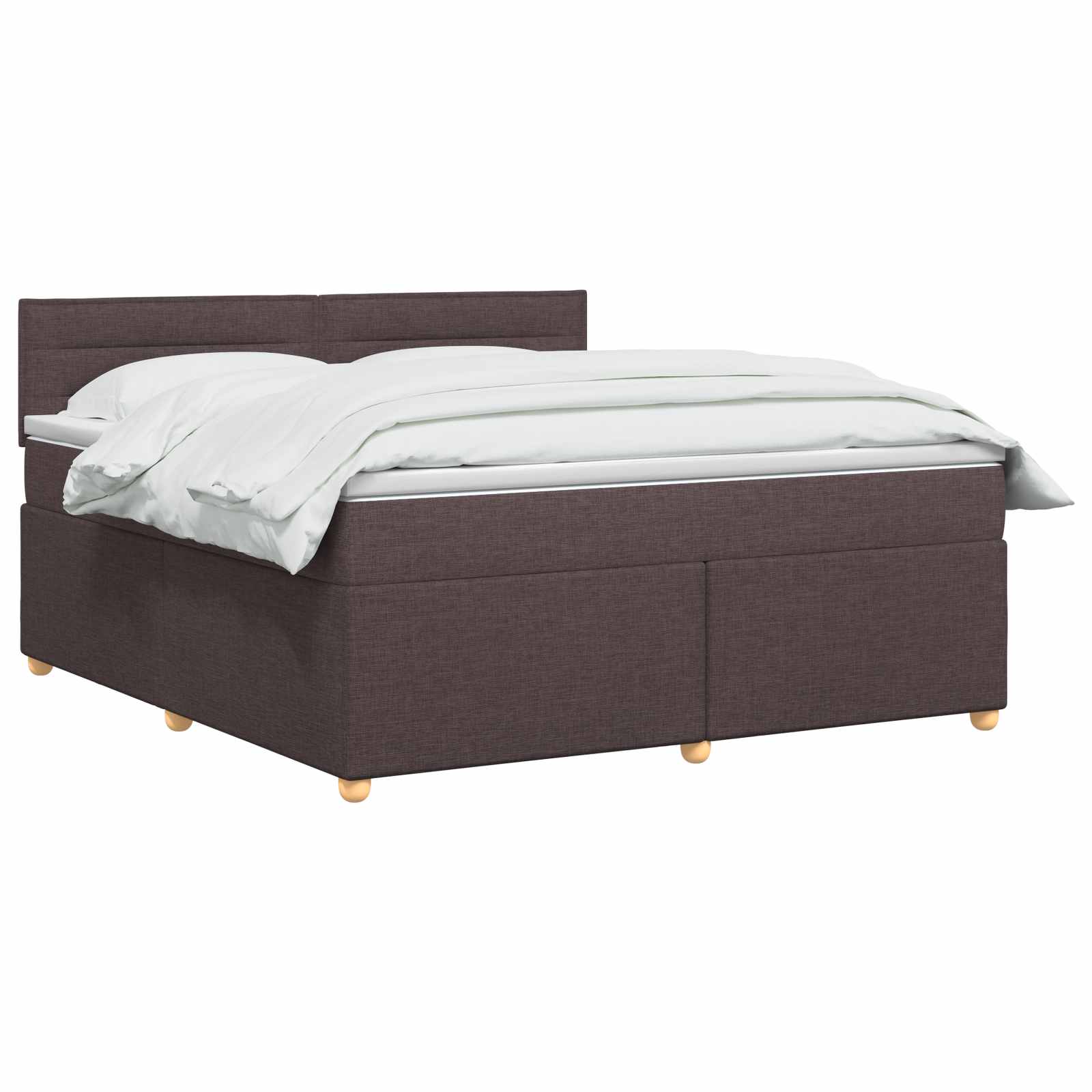 Boxspringbed met matras Donkerbruin 140 x 200 cm Stof – afbeelding 3