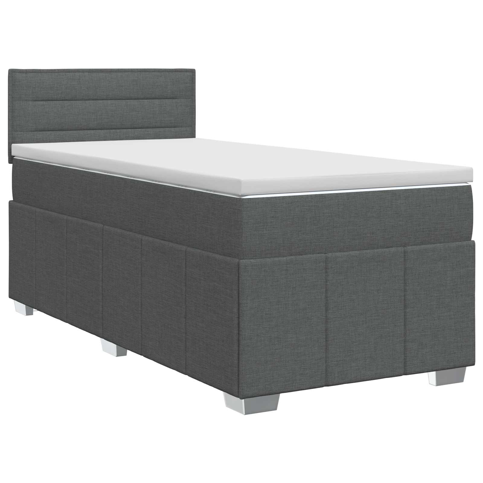 Boxspringbed met matras Donkergrijs 90 x 200 cm Stof – afbeelding 2
