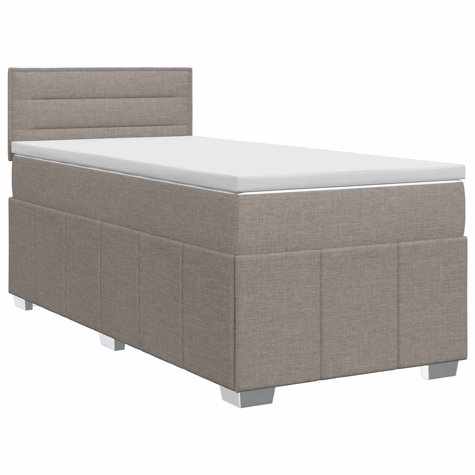 Boxspringbed met matras met hoofdeinde Taupe 90 x 200 cm Stof – afbeelding 2