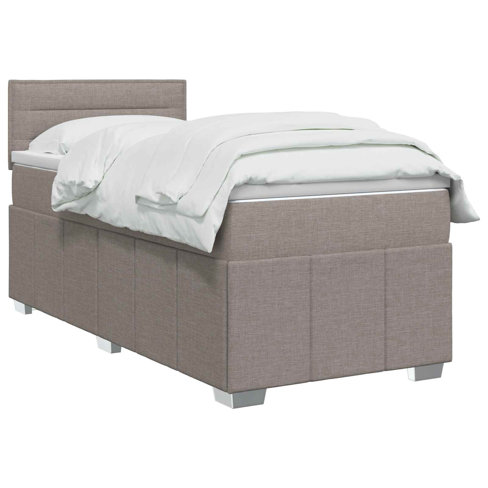 Boxspringbed met matras met hoofdeinde Taupe 90 x 200 cm Stof – afbeelding 3