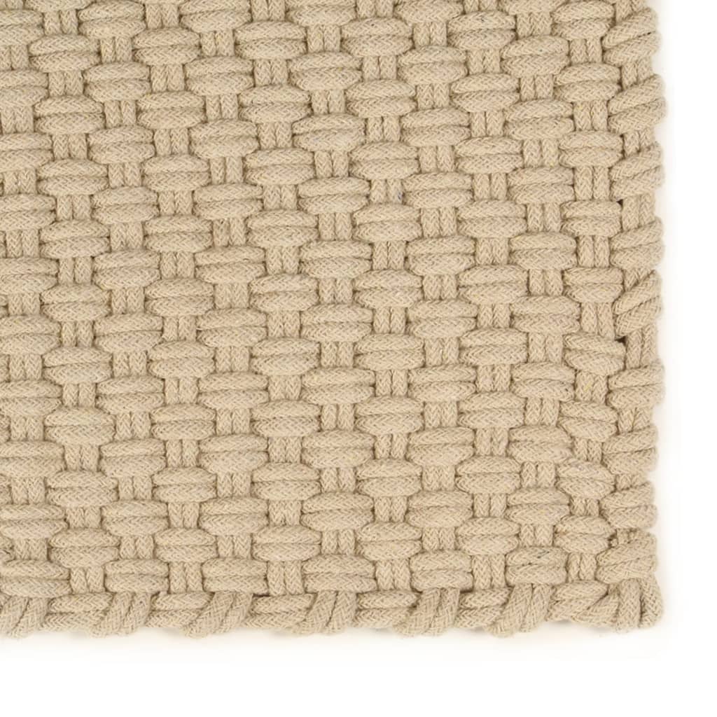 Vloerkleed rechthoekig 160x230 cm katoen naturel – afbeelding 2