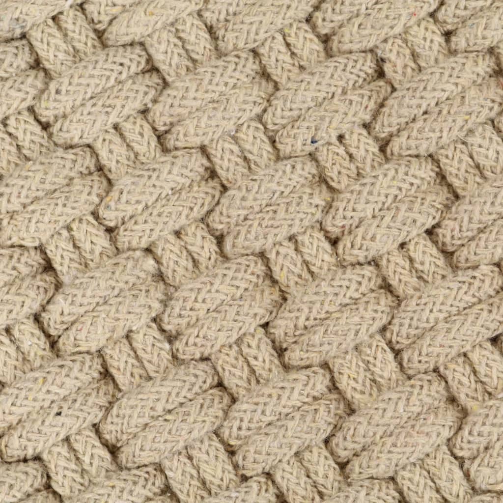 Vloerkleed rechthoekig 160x230 cm katoen naturel – afbeelding 5
