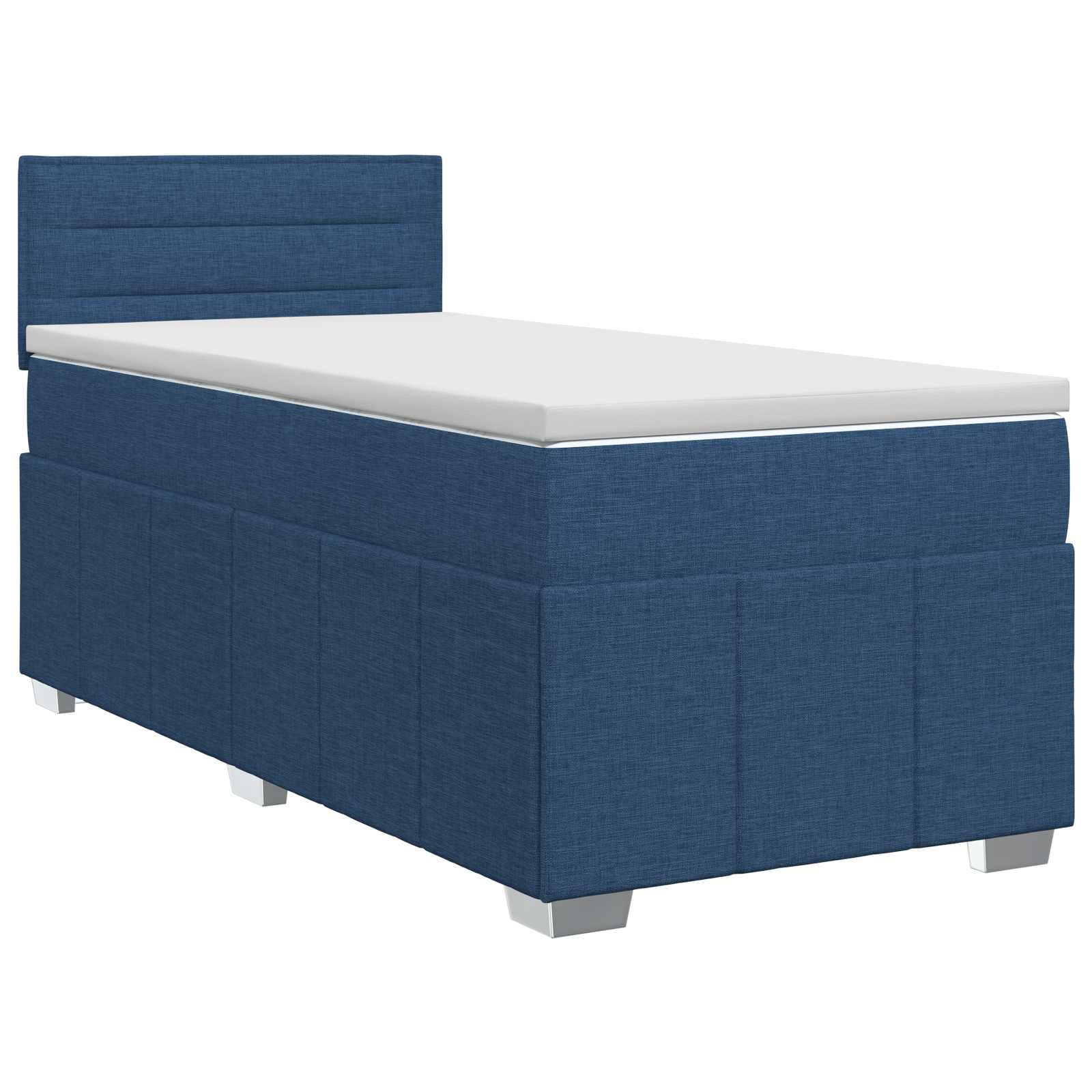 Boxspringbed met matras met hoofdeinde Blauw 90 x 200 cm Stof – afbeelding 2