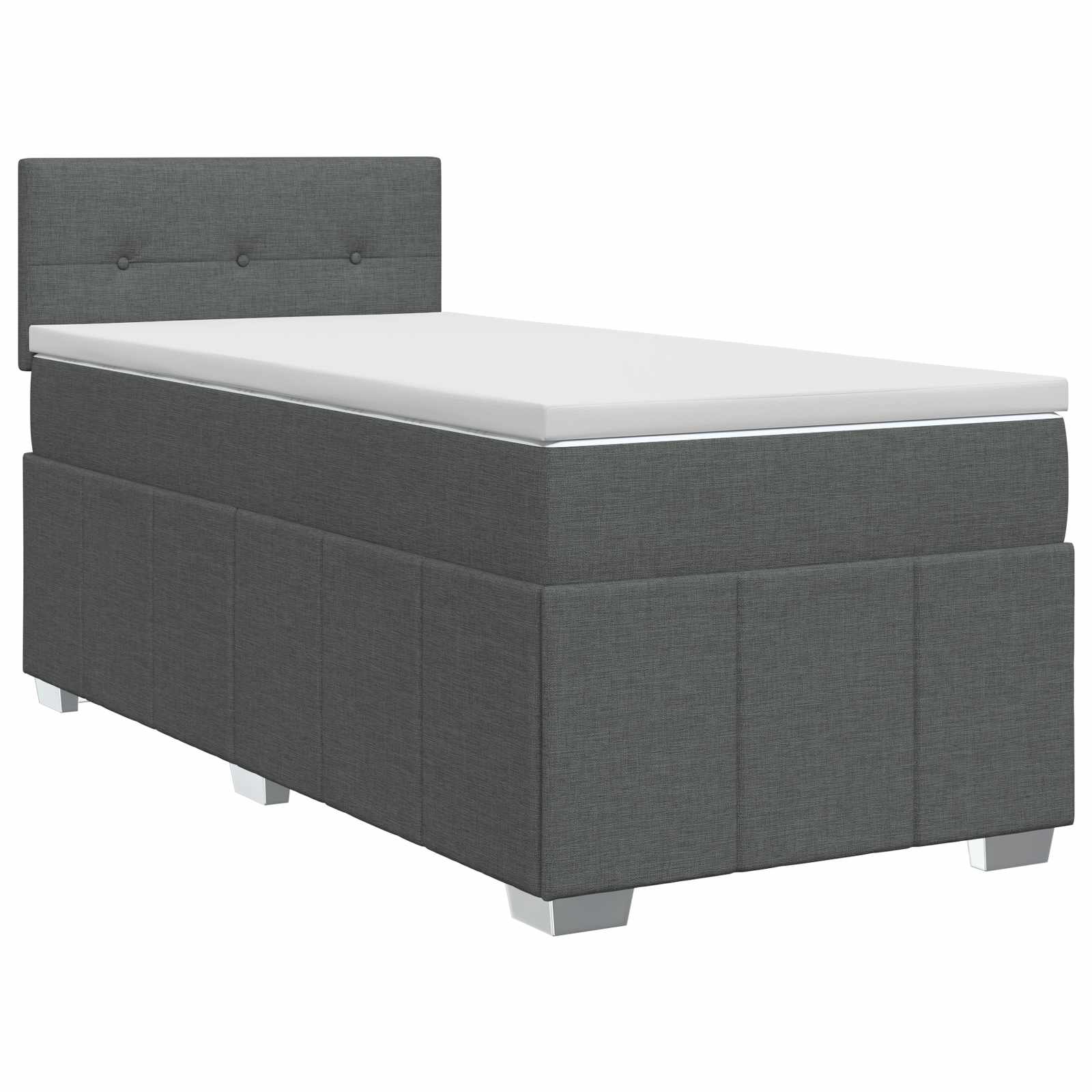 Boxspringbed met matras Donkergrijs 100 x 200 cm Stof – afbeelding 2