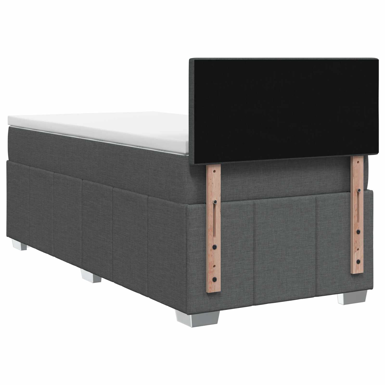 Boxspringbed met matras Donkergrijs 100 x 200 cm Stof – afbeelding 8